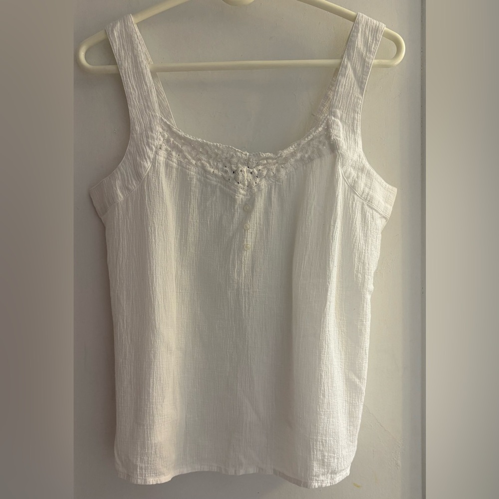 ModCloth 100% Cotton Embroidered Tank Size Medium